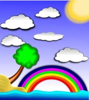 Colorful Nighttime Rainbow