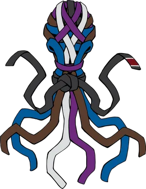 Colorful Octopus B J J Belt Ranks PNG image