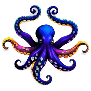 Colorful Octopus Drawing PNG 76