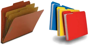 Colorful Office Folders PNG image