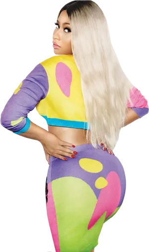 Colorful Outfit Nicki Minaj PNG image
