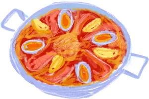 Colorful Paella Drawing PNG image