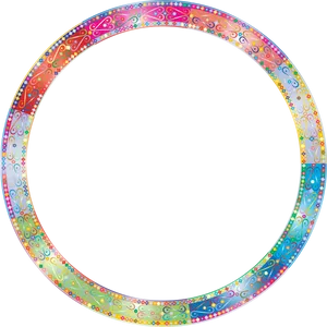 Colorful Paisley Round Frame PNG image