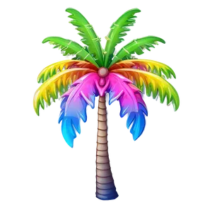 Colorful Palm Tree Emoji PNG 06272024