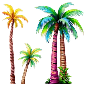 Colorful Palm Trees Png 05042024 PNG image