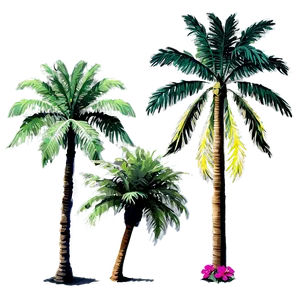 Colorful Palm Trees Png 05042024 PNG image