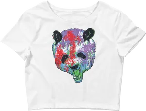 Colorful Panda Graphic Crop Top PNG