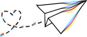 Colorful Paper Airplane Trail PNG