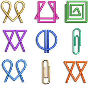 Colorful Paper Clips Variety PNG image