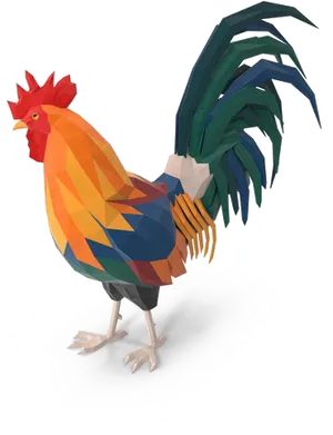 Colorful Paper Craft Rooster