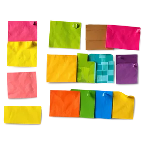 Colorful Paper Note Pieces Png Nji74 PNG image