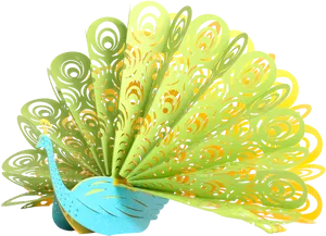 Colorful Paper Peacock Fan PNG image