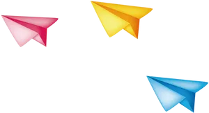 Colorful Paper Planes Vector PNG image