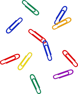 Colorful Paperclips Scattered Background PNG
