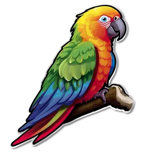 Colorful Parrot Sticker Png Pjk PNG image