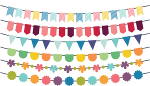 Colorful Party Banner Decoration PNG image