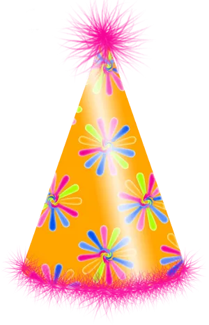 Colorful Party Hat Black Background PNG image