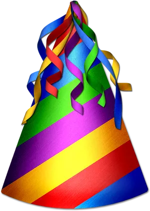 Colorful Party Hatwith Streamers PNG image
