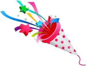 Colorful Party Popper Celebration PNG image