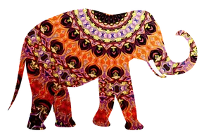 Colorful Patterned Elephant Artwork
