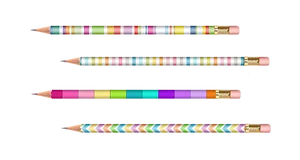 Colorful Patterned Pencils PNG image