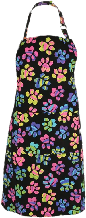 Colorful Paw Print Apron PNG