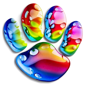 Colorful Paw Print Design Png 23 PNG image