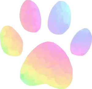 Colorful Paw Print Illustration PNG image