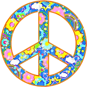 Colorful Peace Symbol Hippie Style.png PNG image