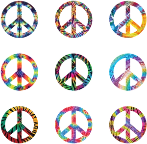 Colorful Peace Symbols Collection PNG image