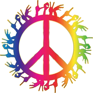 Colorful Peaceand Love Symbol PNG image