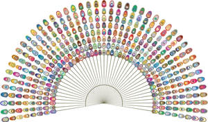 Colorful_ Peacock_ Feather_ Fan PNG image