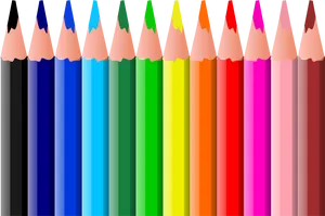 Colorful Pencil Row PNG image
