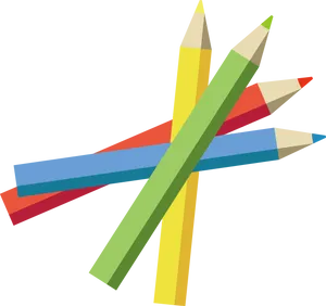 Colorful Pencils Crossed Graphic PNG image