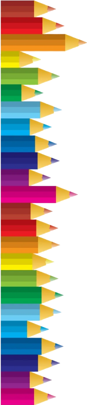Colorful Pencils Vertical Alignment