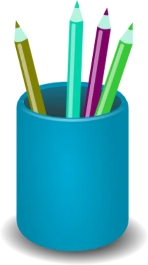 Colorful Pencilsin Holder PNG image