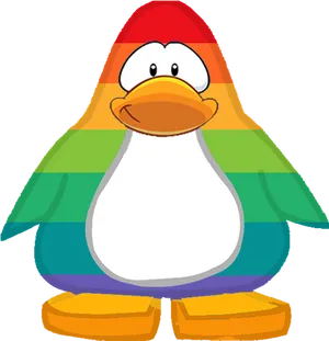 Colorful Penguin Rainbow Background PNG image