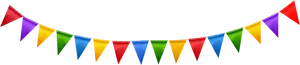 Colorful Pennant Banner Background PNG image