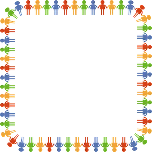 Colorful People Border Graphic PNG