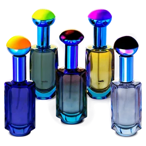 Colorful Perfume Bottle Set Png 5 PNG image