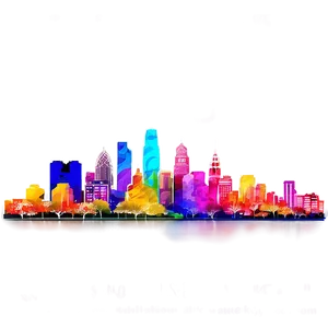 Colorful Philadelphia Skyline Artistic Render Png Ttj PNG image