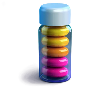 Colorful Pill Bottle PNG 56