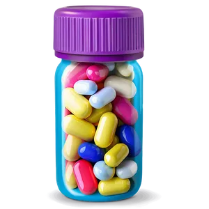 Colorful Pill Bottle PNG Ohb33