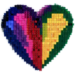 Colorful Pixel Heart Png 05252024 PNG image