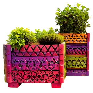 Colorful Planter Box PNG Wuh93 PNG