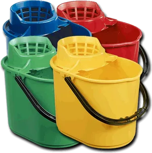 Colorful Plastic Buckets With Lids PNG image
