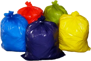 Colorful Plastic Garbage Bags PNG image