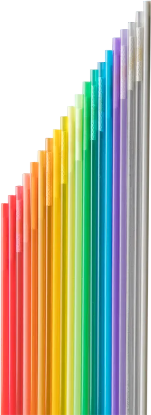 Colorful Plastic Straws Array PNG image