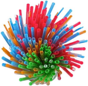 Colorful Plastic Straws Bundle PNG image