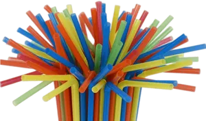 Colorful Plastic Straws Bundle PNG image